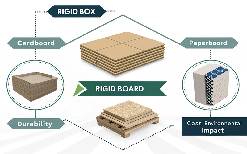 Elegir los materiales de los derechos para su caja de rígido (1)